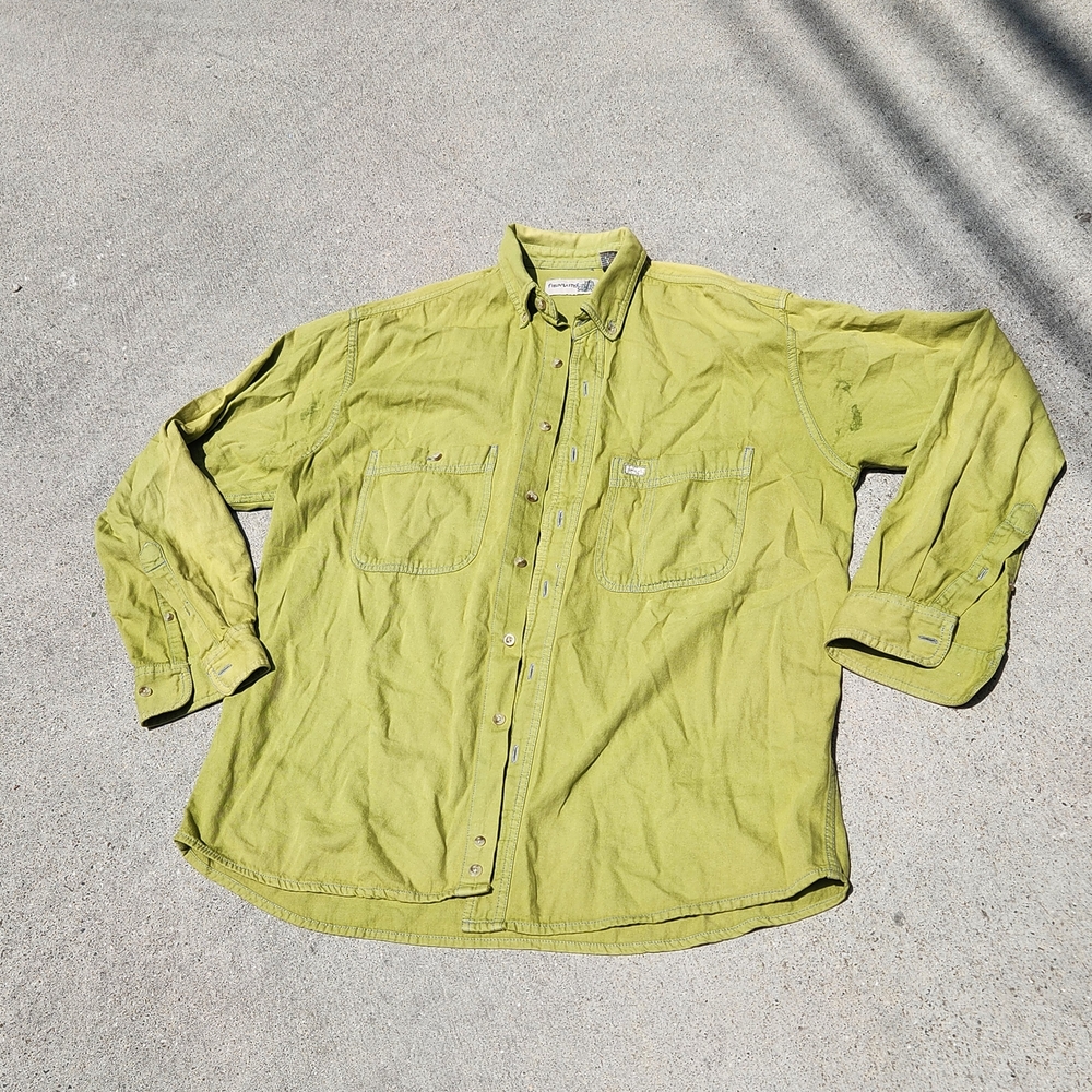 Vintage Men's Button Down Shirt - Light Green